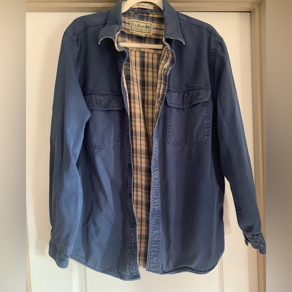 L.L. Bean Shirts Mens Ll Bean Flannel Lined Heavy Shirt Jacket